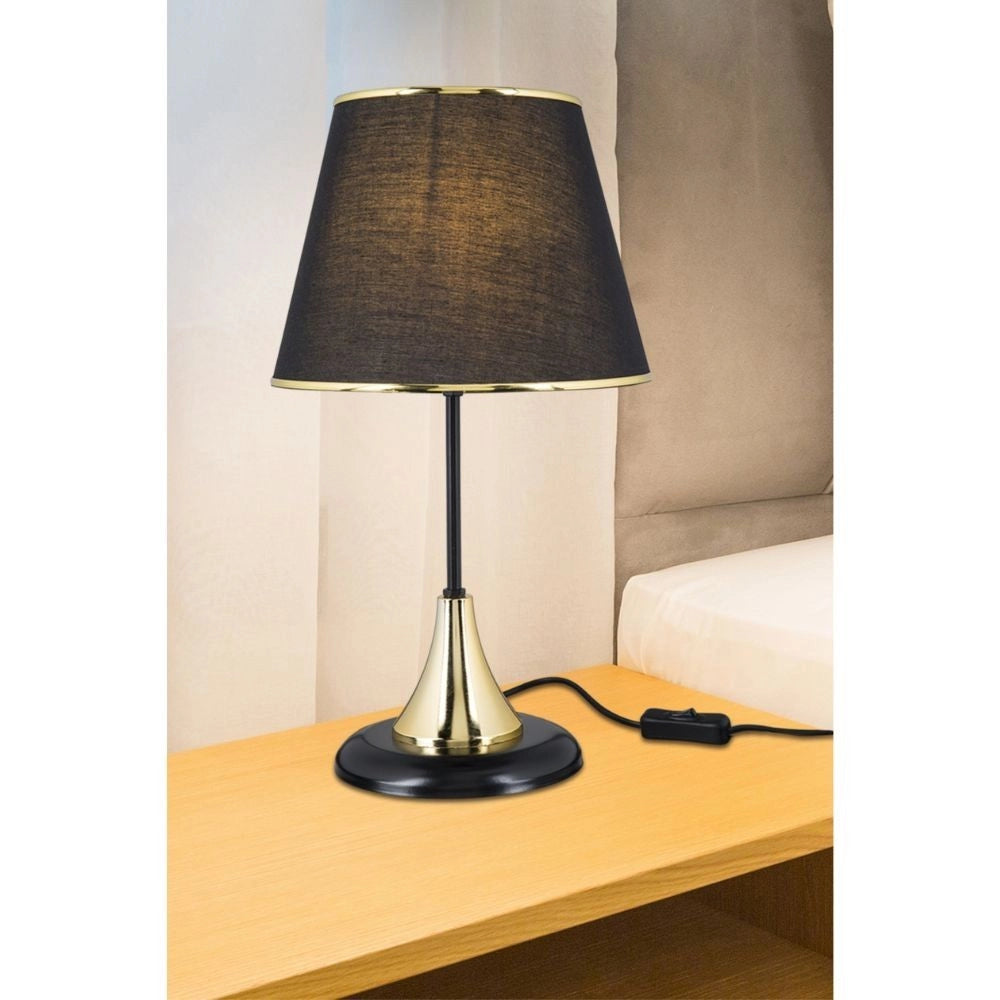 Lampada da tavolo metallo e paralume nero Aden ASZ1632
