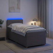Letto box spring con materasso Tortora 80 x 200 cm Tessuto 3452286