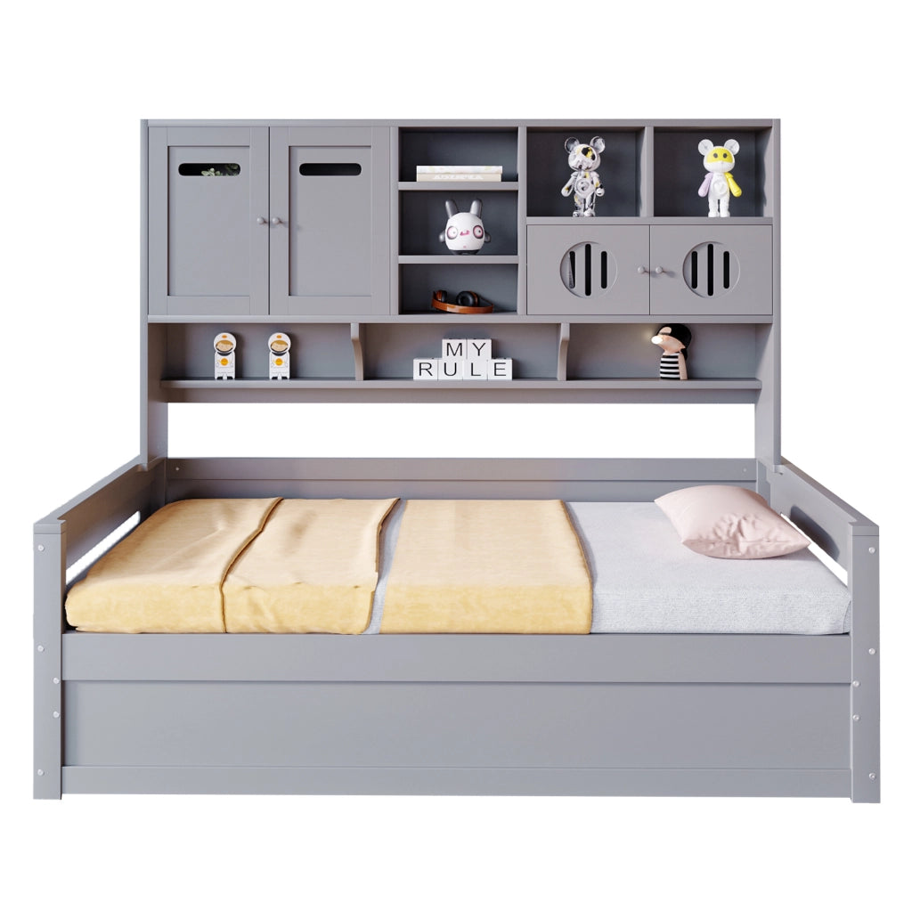 Letto singolo multifunzione con contenitore idraulico e vani portaoggetti 90x200 cm
