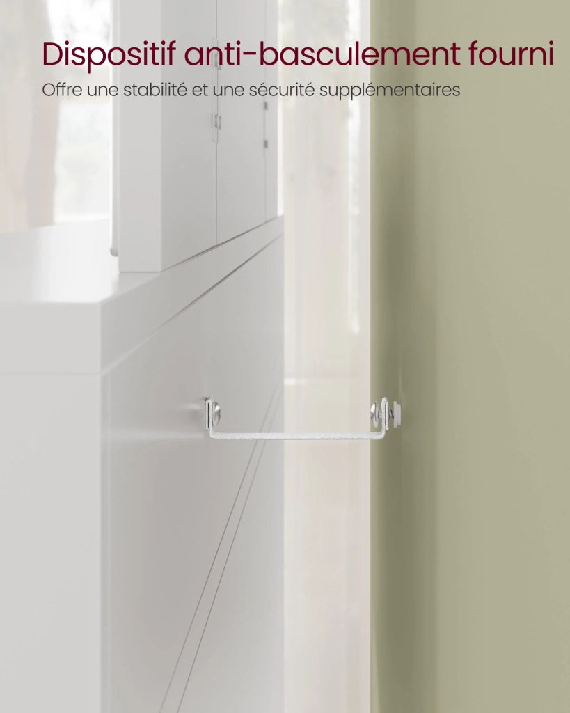 Toletta con specchio pieghevole tavolo da trucco con 2 cassetti e 3 vani portaoggetti stile moderno bianco 12_0005166