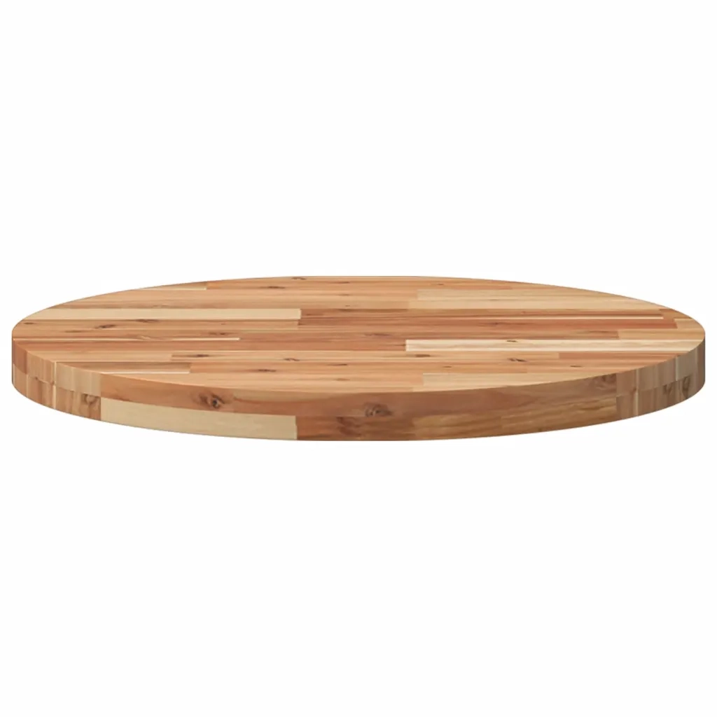 Piano Tavolo Rotondo Ã˜60x4 cm in Legno Massello di Acacia