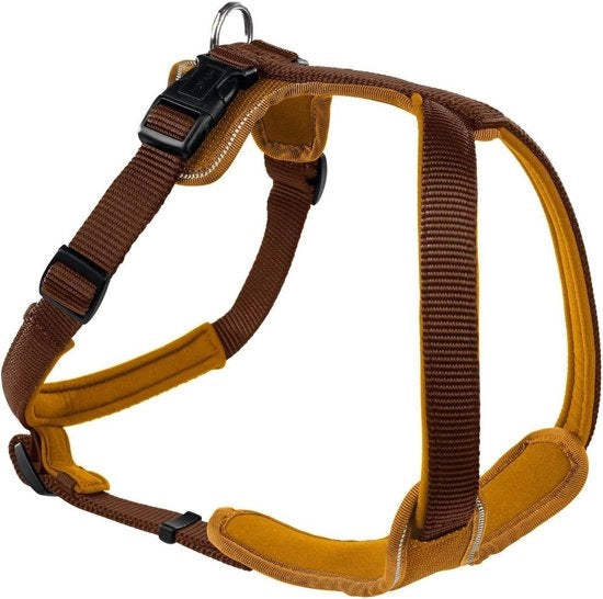 Harnas per Cani in Neopreen per Attività Sportive e di Tempo Libero - Marrone Caramello - Taglia S (45-57)