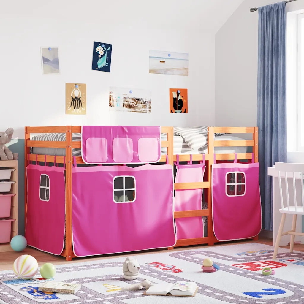 Letto a Castello senza Materasso Rosa 80x200 cm Legno di Pino 3283924