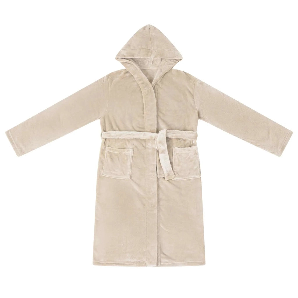 Accappatoio con Cappuccio Beige s Flanella CFW3181495