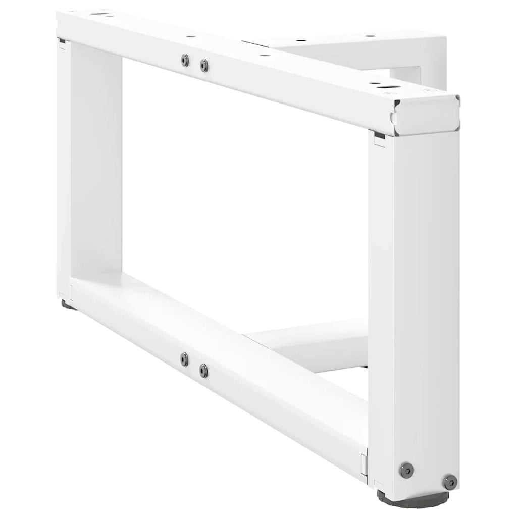 Set di 2 gambe regolabili a forma di T per tavolino da caffè 60 x 25 x 30 cm design moderno linee pulite acciaio bianco 02_0057283