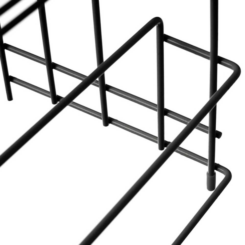 Rastrelliera Portacoperchi Metallo Porta Coperchi Padelle Pentole Coltelli Nero
