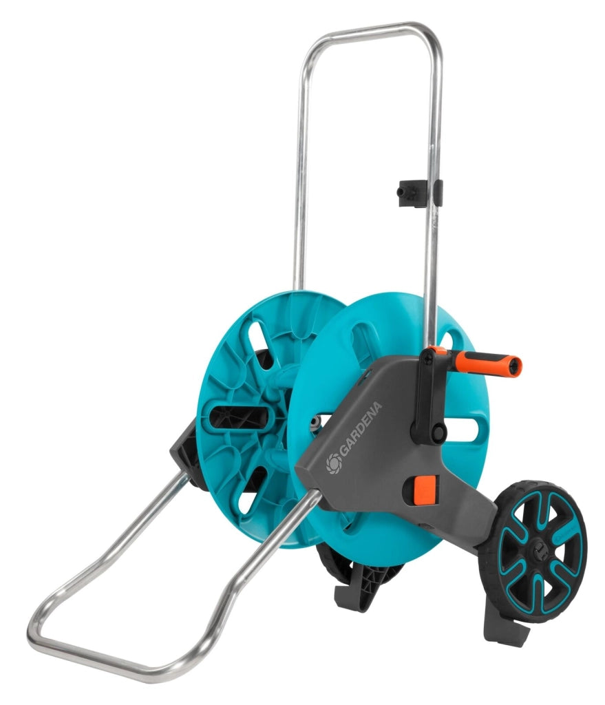 Gardena 18511-20 avvolgitubo da giardino Carrello avvolgitubo Manuale Nero, Blu, Stainless steel