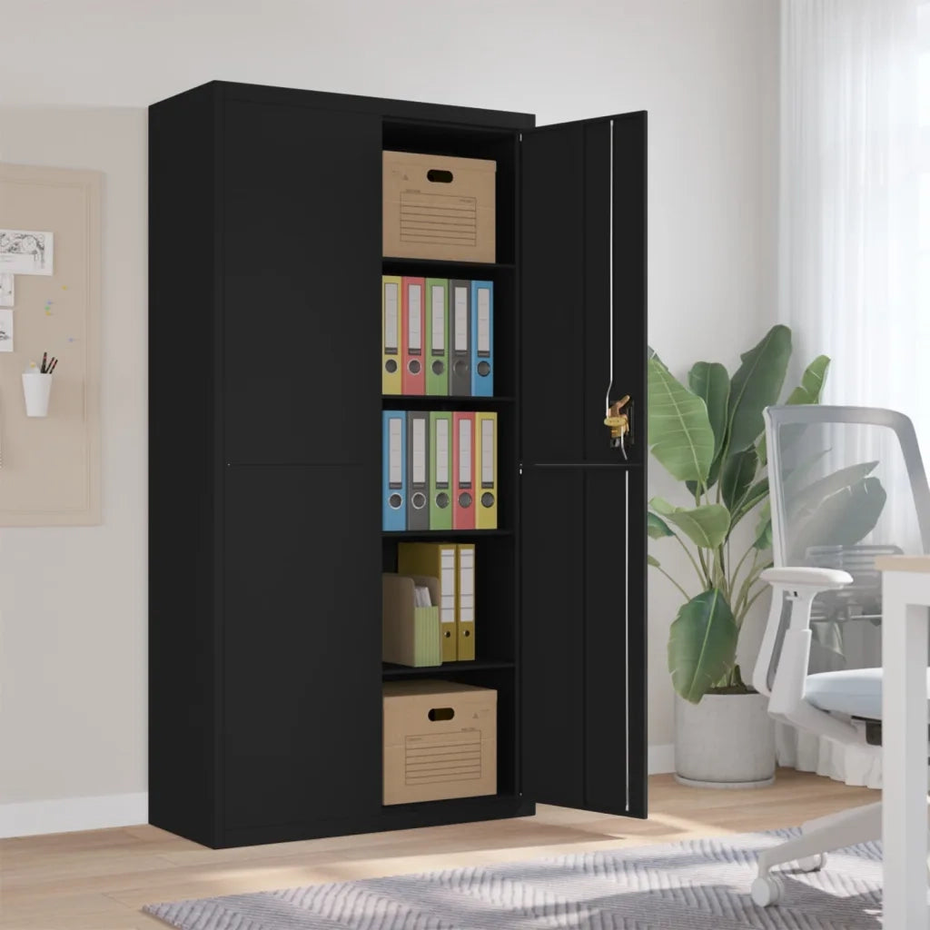 Armadio Classificatore Nero 90x40x180 cm in Acciaio CFW3088051