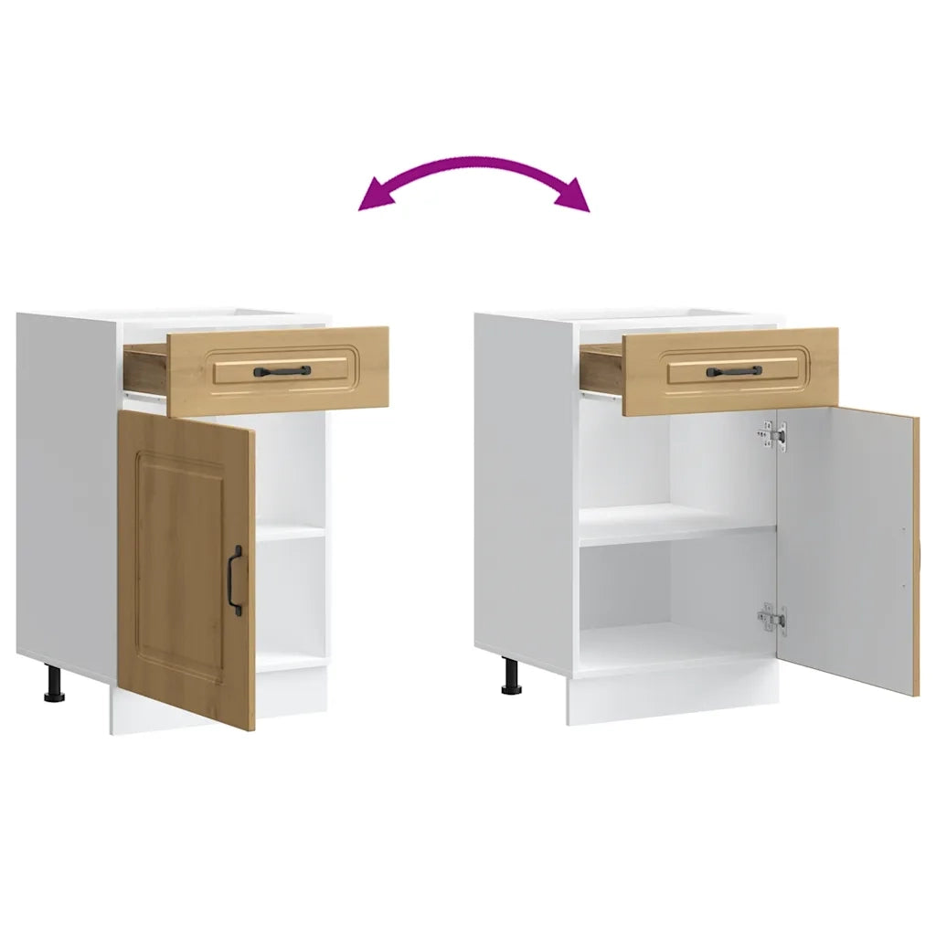 Base da Cucina Kalmar Rovere Artigianale in Legno Multistrato