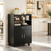 Carrello da cucina con ruote, carrello da cucina mobile con armadietto, cassetti e ripiani per la cucina