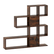 Libreria a forma di scala a 5 livelli con ante-Scaffale decorativo in legno per il soggiorno e l¡¯ufficio Marrone scuro