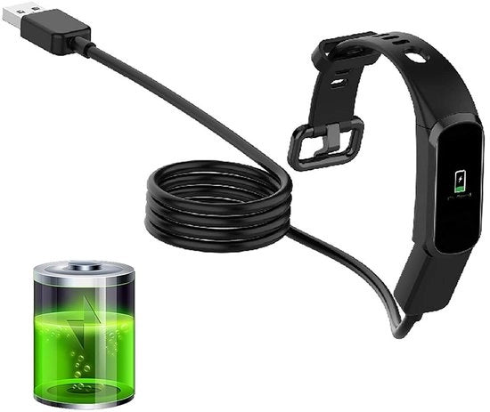 Caricatore di batteria orologio cinturino caricatore USB cavo USB caricatore adattatore TPE cavo morbido cinturino intelligente - 4 1 m nero.