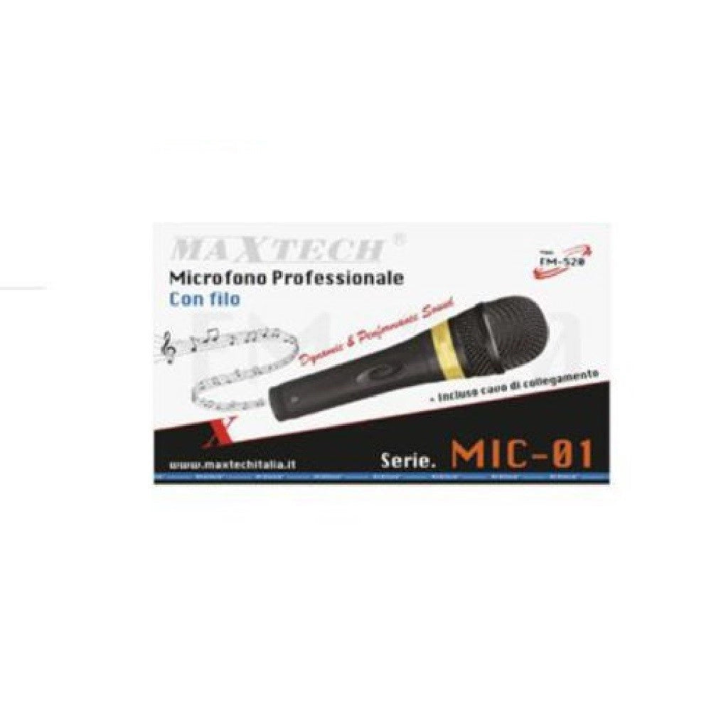 Trade Shop - Microfono Con Cavo Karaoke Feste Dinamico 3.2 Mt Xlr-jack On/off Mic-01 Fm-868 -