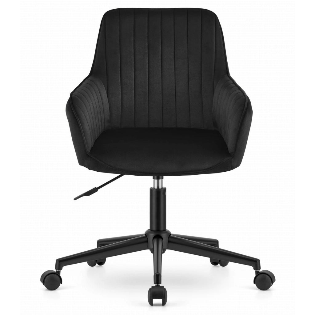 Poltrona da ufficio Roxy girevole in velluto nero
