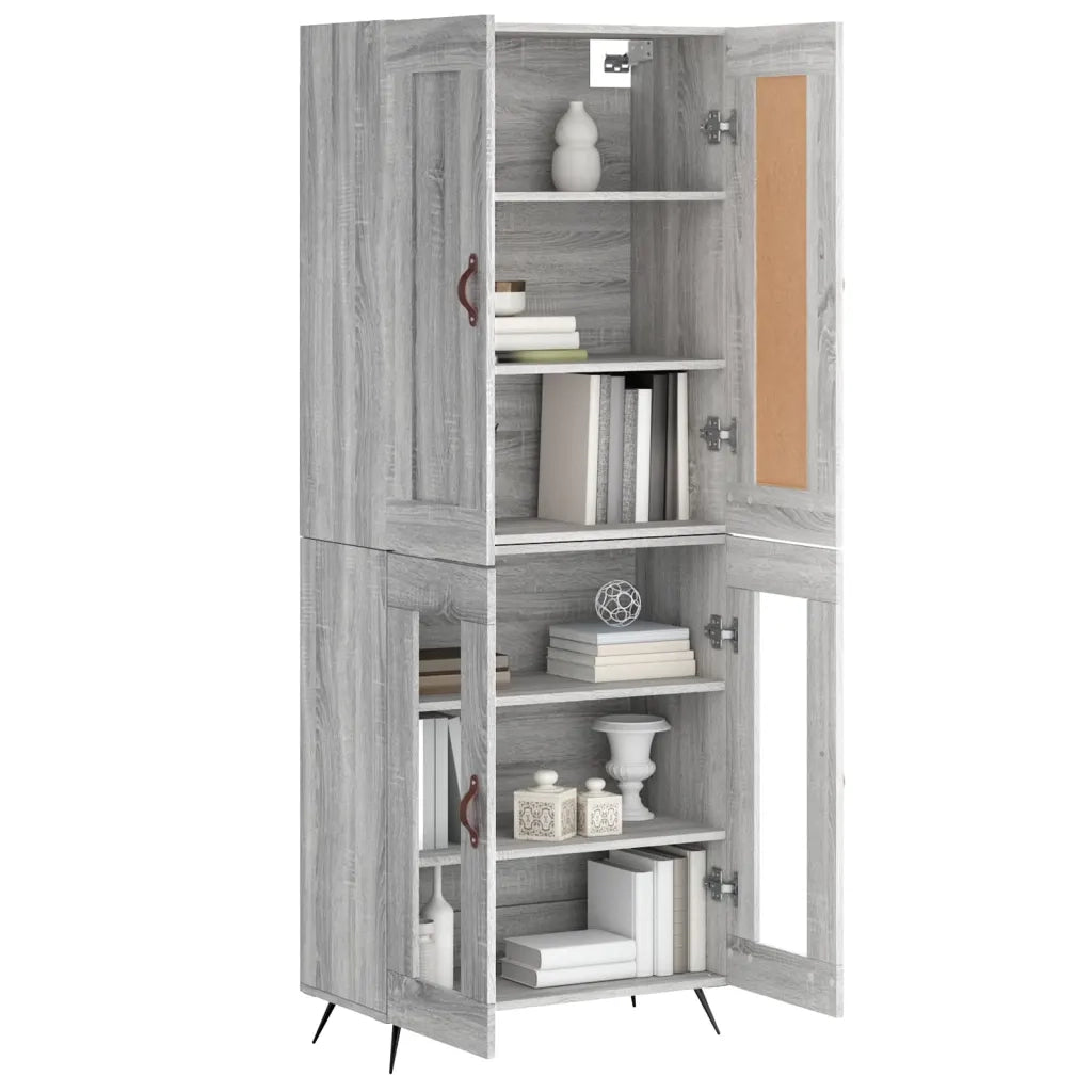 Credenza Grigio Sonoma 69,5x34x180 cm in Legno Multistrato 3199599