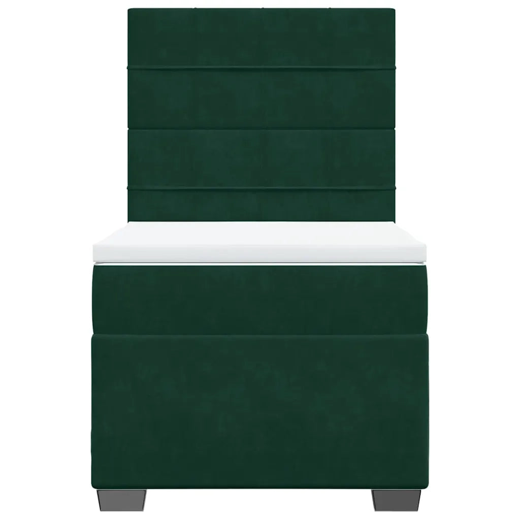 Giroletto a Molle con Materasso Verde Scuro 100x200 cm Velluto 3290837