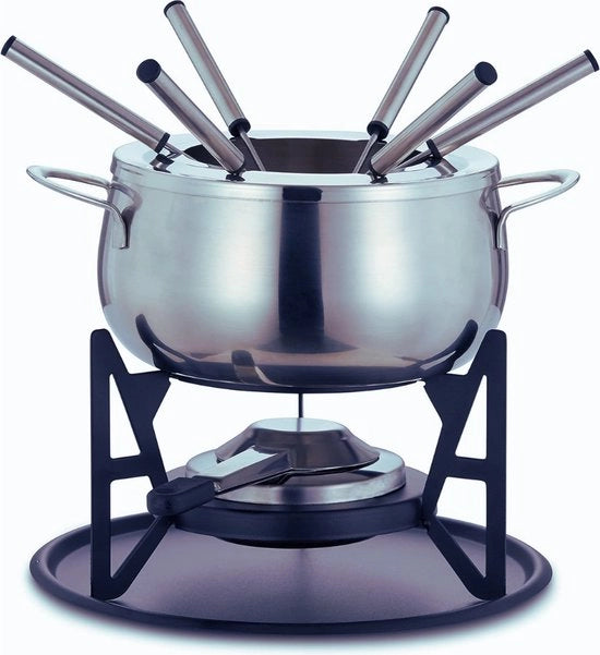 Set di fonduta in acciaio inossidabile a 10 pezzi per 6 persone - Ideale per formaggi - carne e cioccolato - Incluso scatola di regalo - Regalo ideale per compleanni e San Valentino