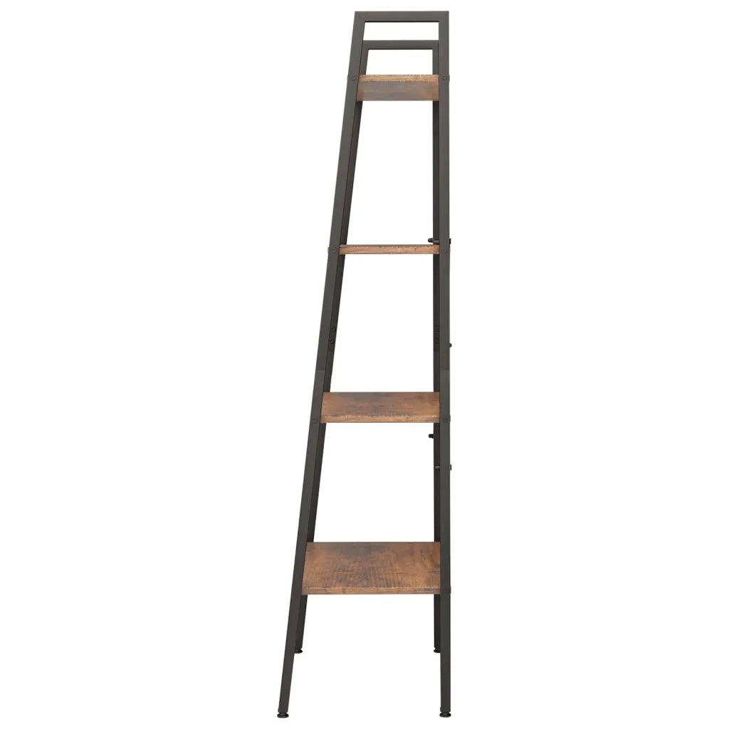 Scaffale Autoportante 4 Ripiani Marrone Scuro Nero 56x35x140 cm 336365