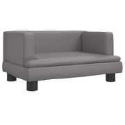 Cuccia per cani comoda cesta da divano 60 x 40 x 30 cm similpelle grigia 02_0042720