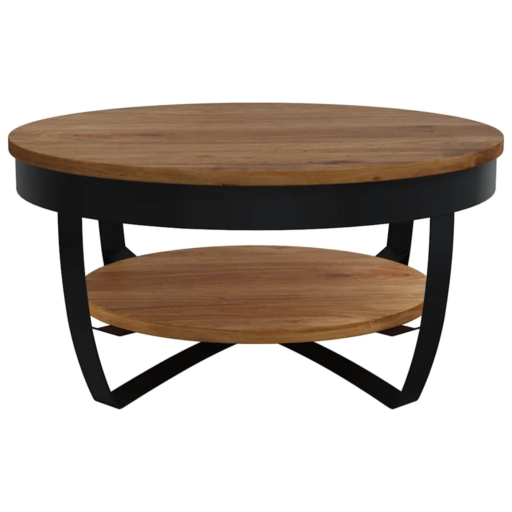 Tavolino da Salotto 65x65x32 cm in Legno Massello d'Acacia