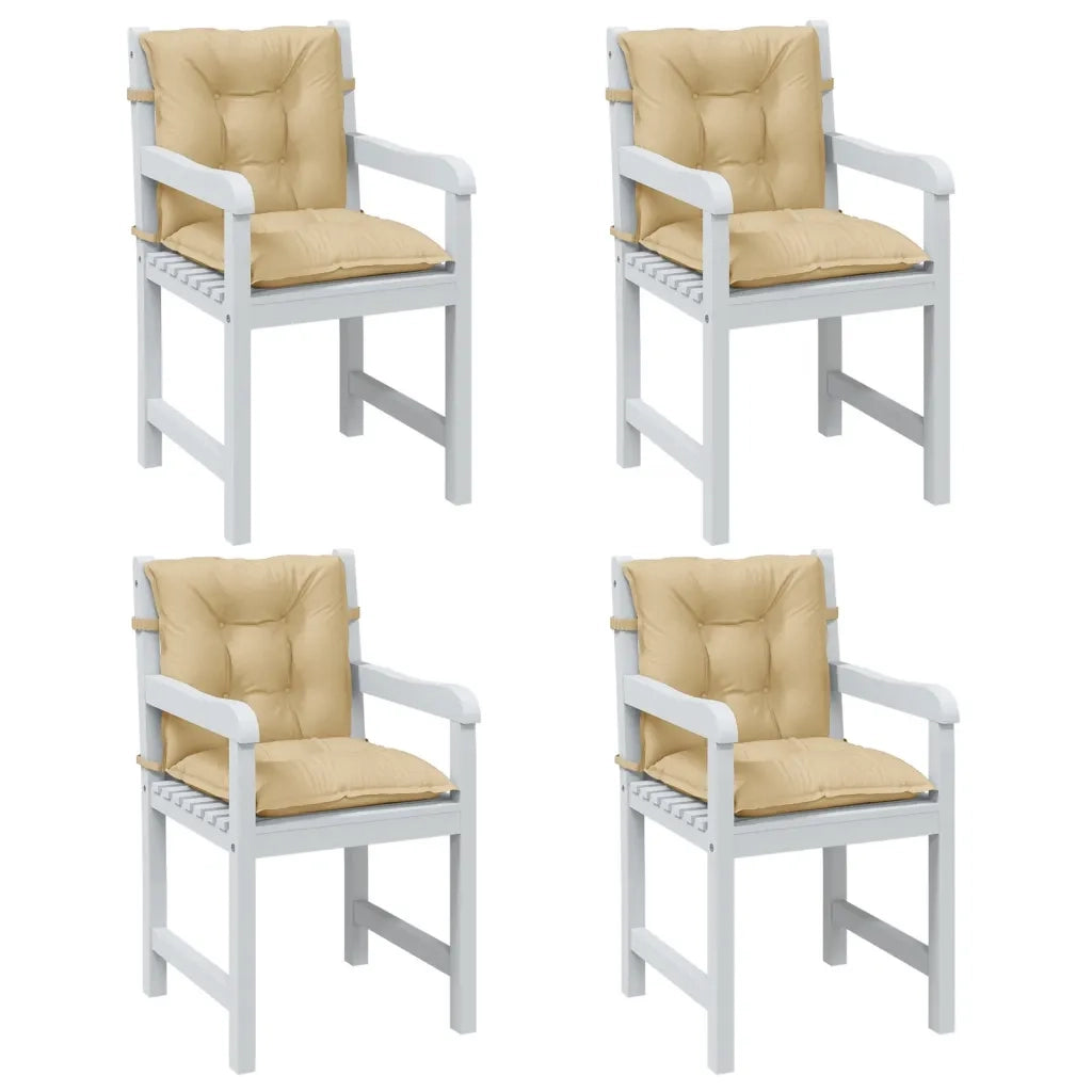 Cuscini Sedia Schiena Bassa 4 pz Beige MÃ©lange 100x50x7 Tessuto