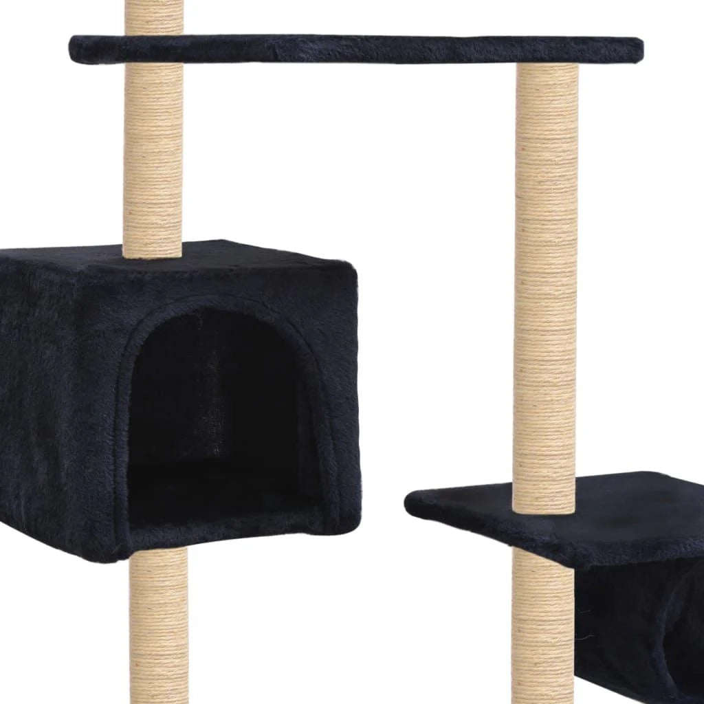 Tiragraffi albero per gatti cuccia per gatti giocattolo peluche sisal 260 cm blu scuro 3702086