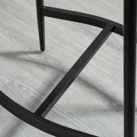 Set 2 Sgabelli da Bar in Stile Industriale con Poggiapiedi, in Finta Pelle, 48.5x38.5x68.5 cm, Nero e Marrone
