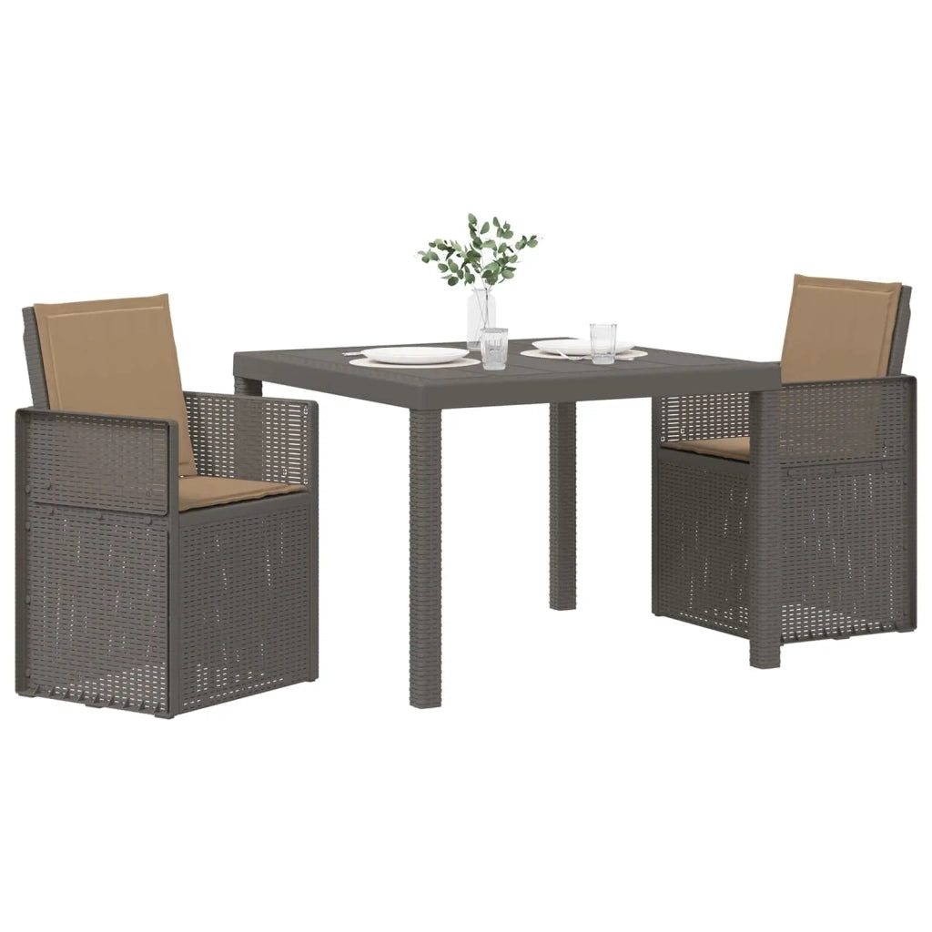 Set da Pranzo per Giardino 3 pcs Grigio chiaro e Tortora PP 3430053