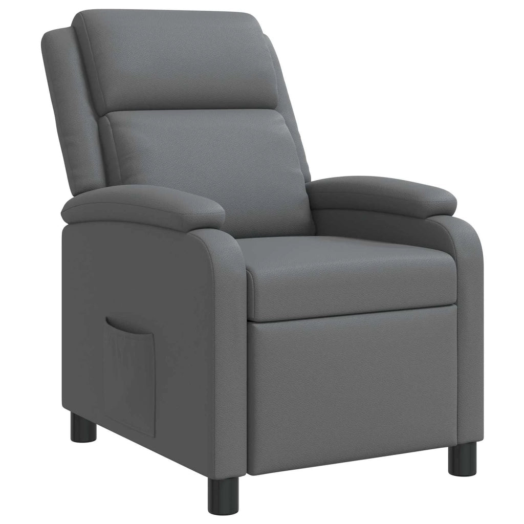Divano Sedia-Poltrona reclinabile Grigio Similpelle 327802