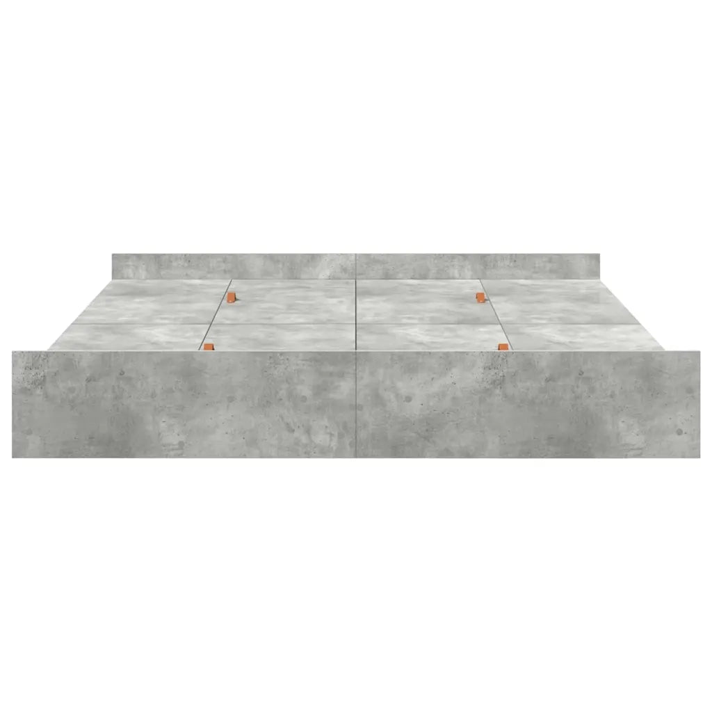 Struttura letto con contenitore Grigio cemento 200 x 200 cm 3335264