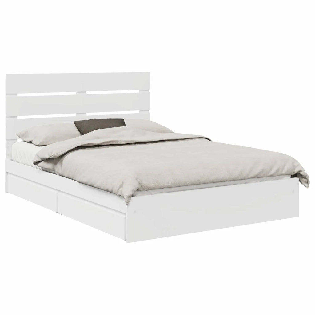 Letto con Contenitore Bianco 160 x 200 cm Legno multistrato