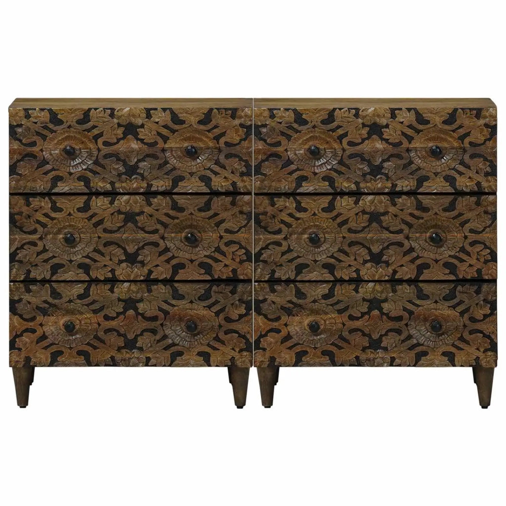 Credenza 2 pcs Marrone 60 x 33,5 x 75 cm 3310106