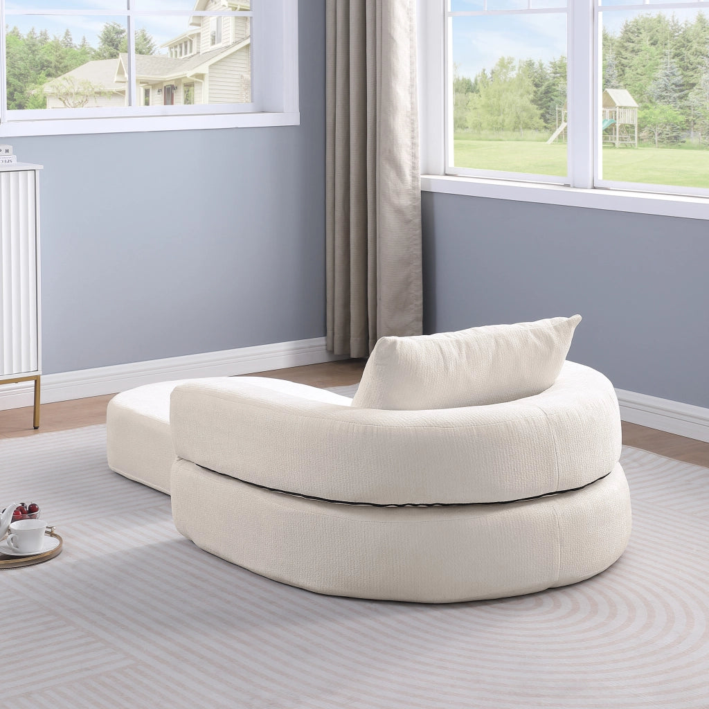 DIVANO modulare reversibile 105x28x28 cm in ciniglia beige