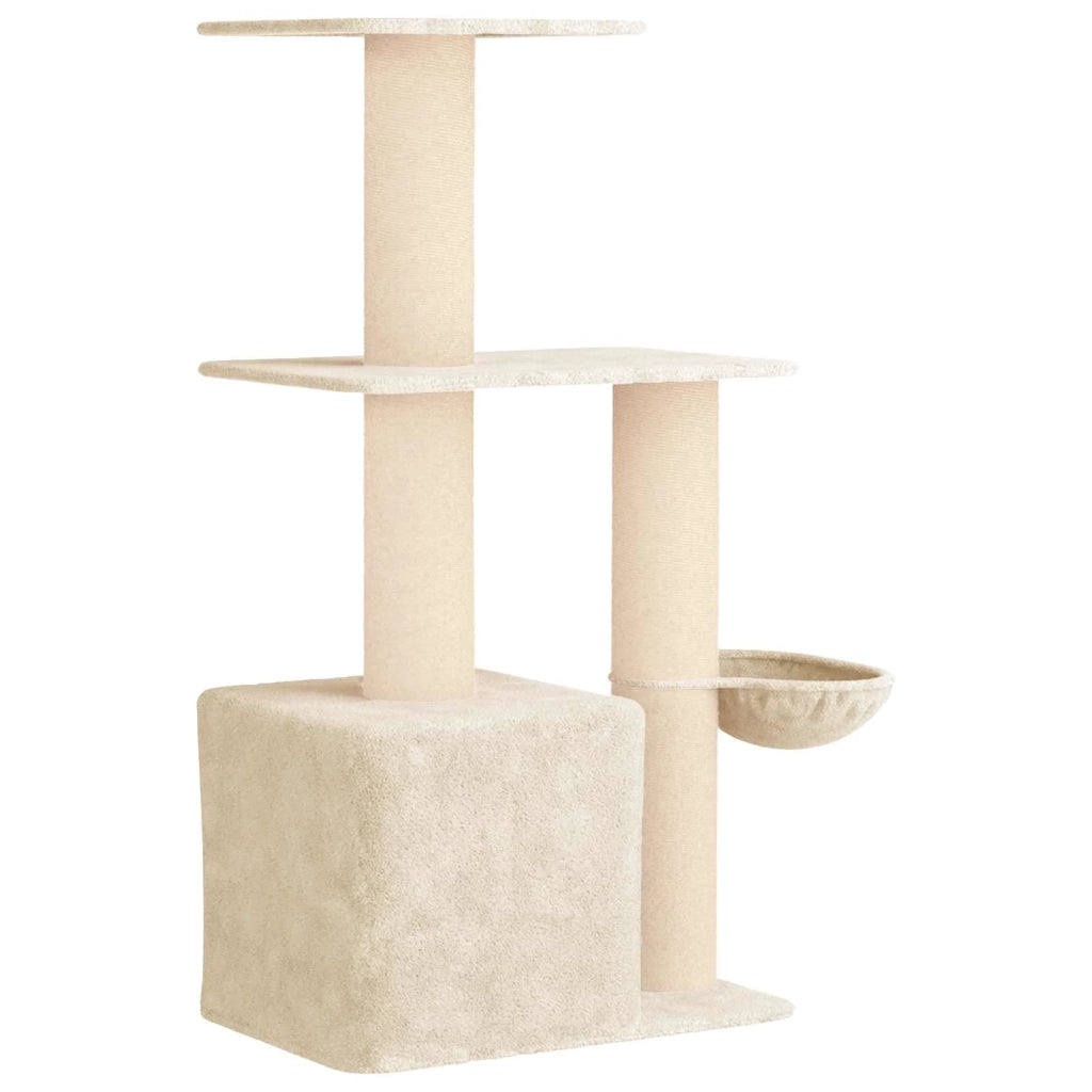 Albero per gatti con pali per graffiare in sisal Crema 133 cm 42033063