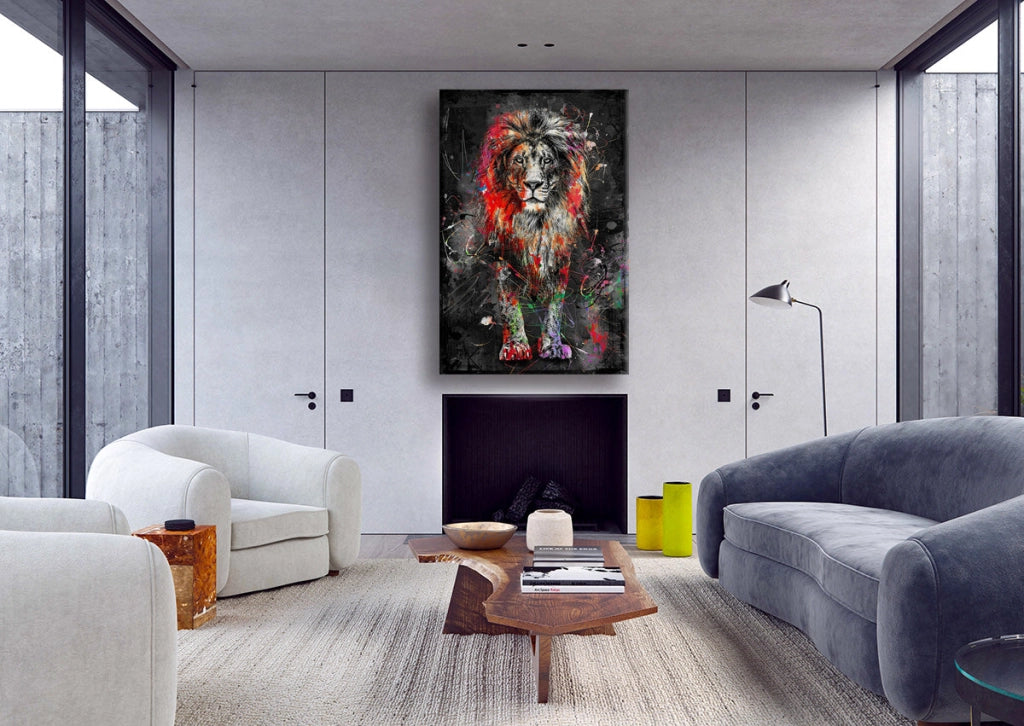 Leon -  Quadro Canvas Contemporaneo su telaio in legno Misura: 100x140 cm