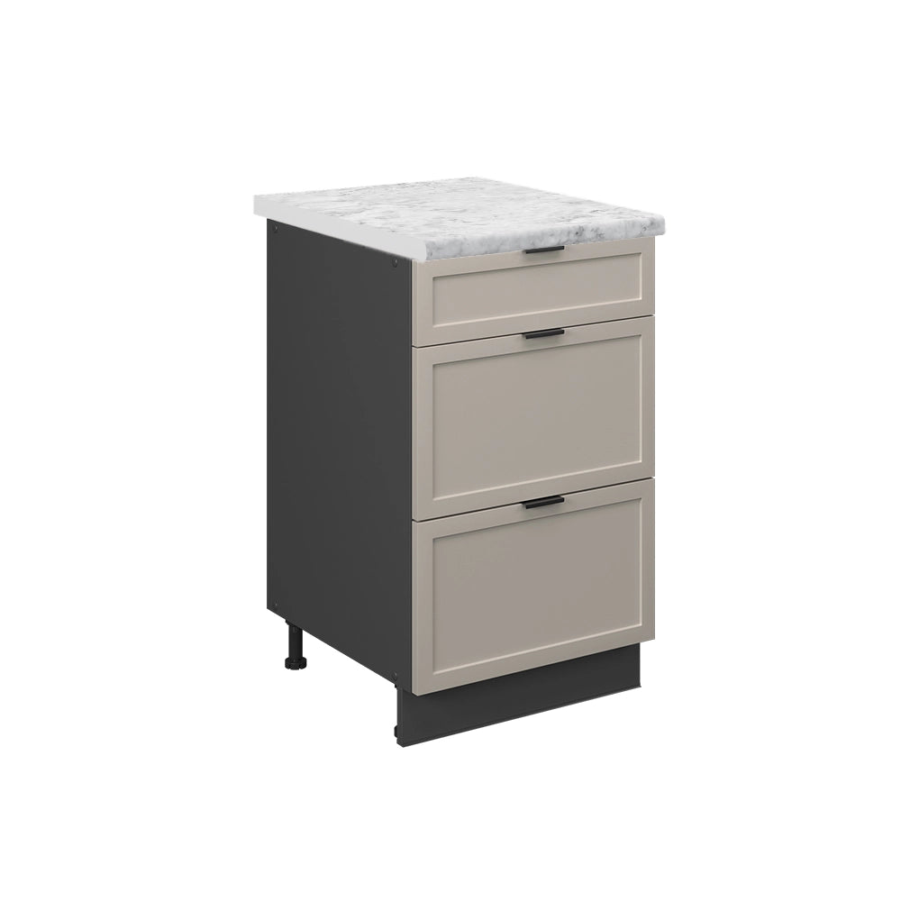 Mobiletto base per cucina Fame-Line GrigioBeige/Rovere dorato 50 cm, PL Marmo Vicco
