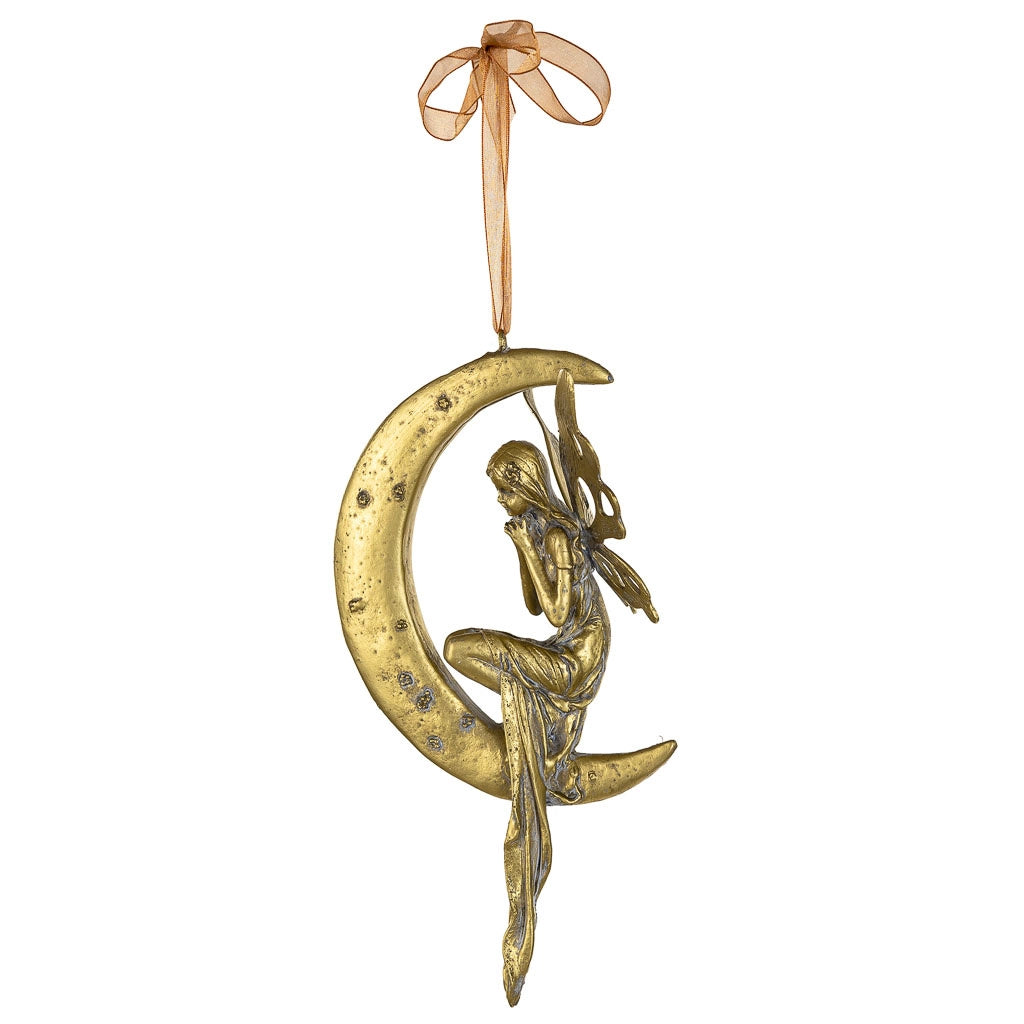 Figura decorativa in resina dorata 12x9x33h