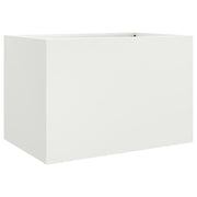Fioriera rialzata per piante fiori terrazza giardino 62 x 47 x 46 cm acciaio bianco 02_0037757