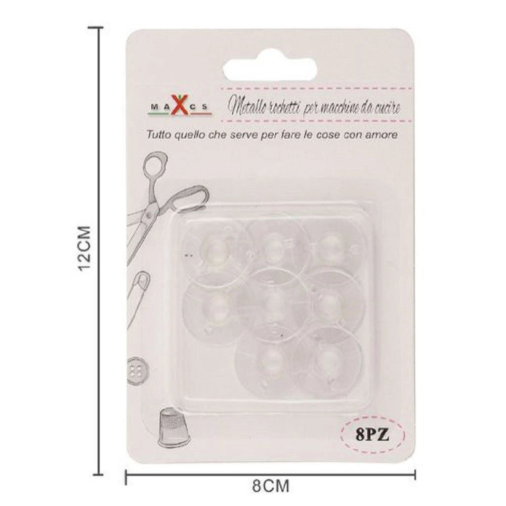 Trade Shop - Set 8 Rocchetti Spolina Plastica Bobine Raccogli Filo Per Macchina Cucire 87533 -