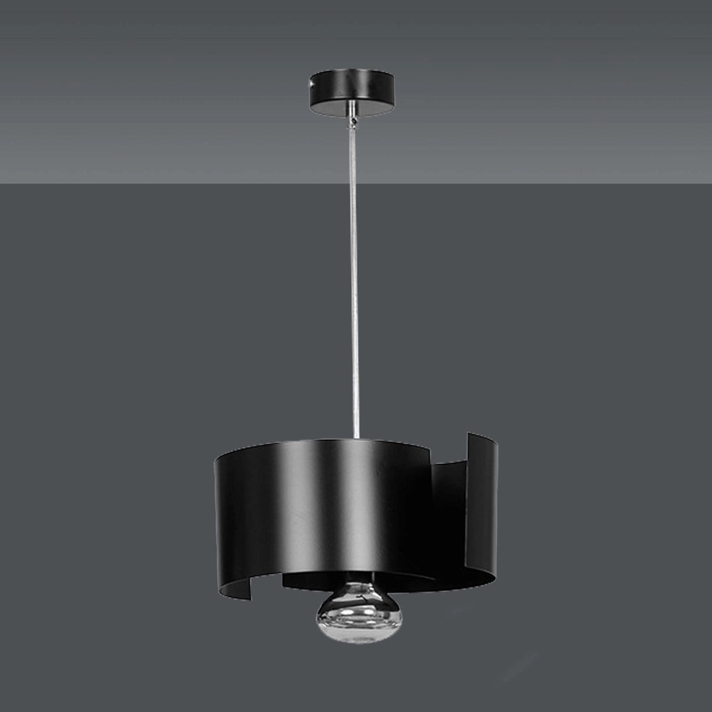 Sospensione Moderna 1 Luce Houyi In Acciao Nero E Cromo