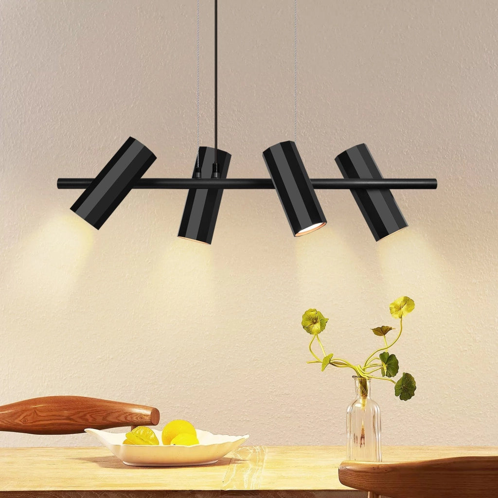 Lampada a sospensione ZMH in metallo nero diametro 66 centimetri 4 attacchi GU10 stile industriale moderno