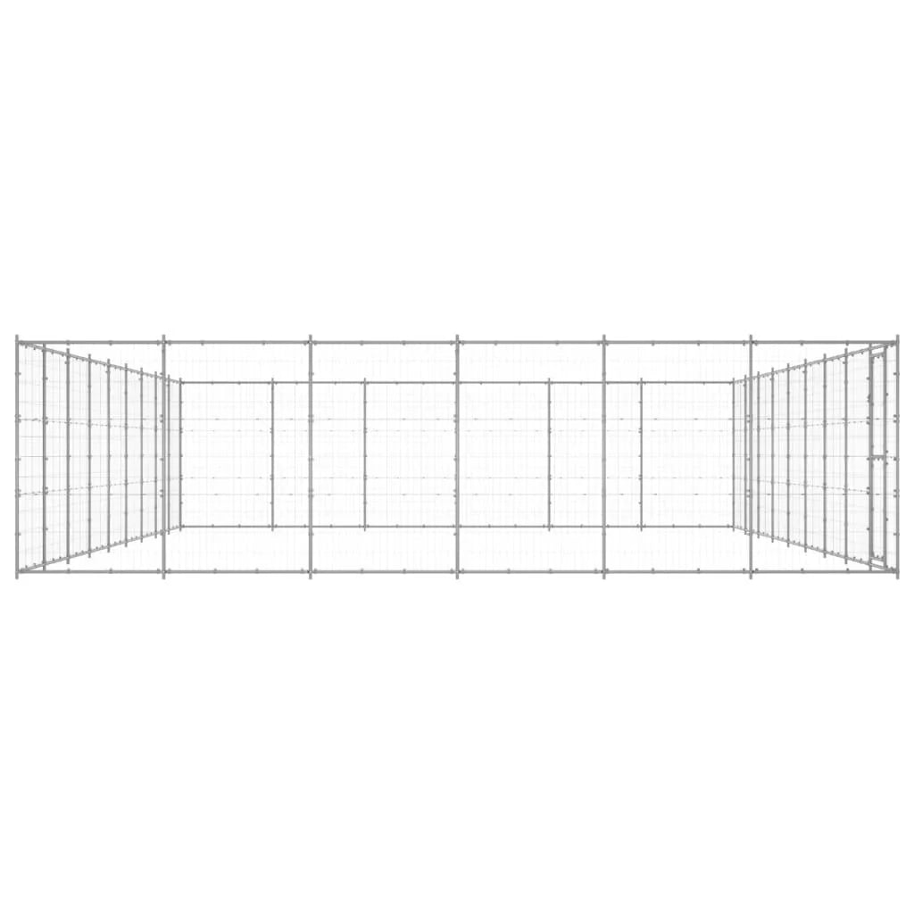 Cuccia da esterno gabbia recinto per animali box esterno per cani in acciaio zincato 65,34 m² 02_0000426
