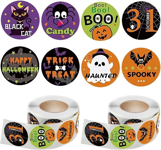 Sticker Halloween 1000 pezzi - Disegno Zucca - Adatti per Regali - Sticker Decorativi