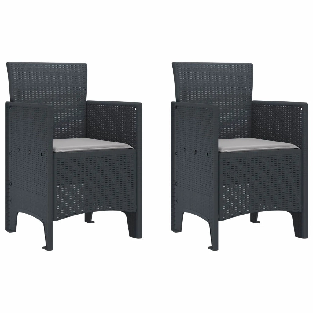 Sedia da Giardino 2 pz | Sedie da Esterno Antracite 53 x 49 x 85 cm Polipropilene