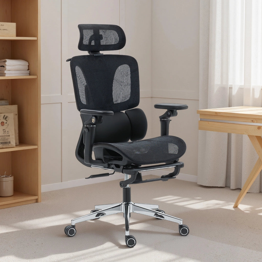 Sedia da Ufficio Ergonomica ¨C Xylo ¨C Braccioli 6D, Poggiatesta e Seduta Regolabili, Nero