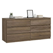 Credenza Joyce, Buffet da soggiorno, Madia da salotto, Dispensa da cucina, 154x50 h68 cm, Rovere