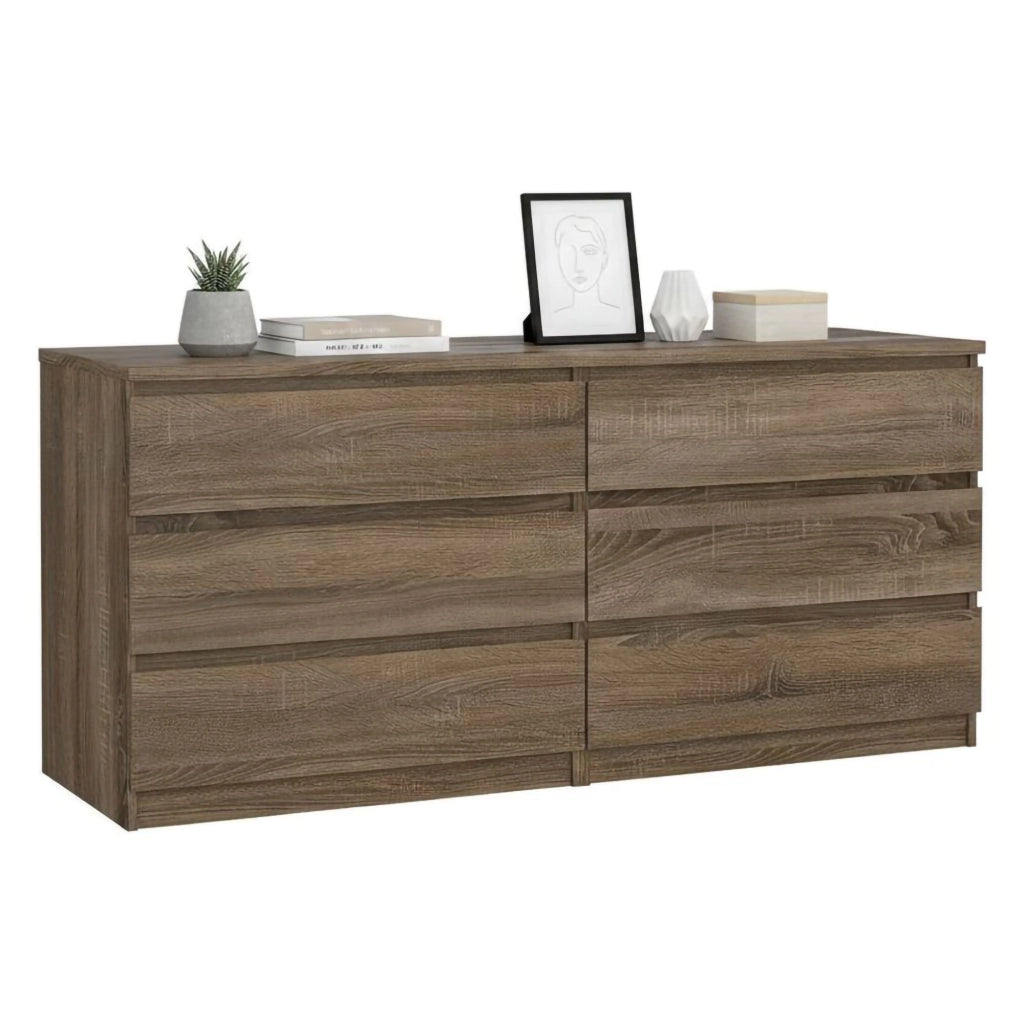 Credenza Joyce, Buffet da soggiorno, Madia da salotto, Dispensa da cucina, 154x50 h68 cm, Rovere