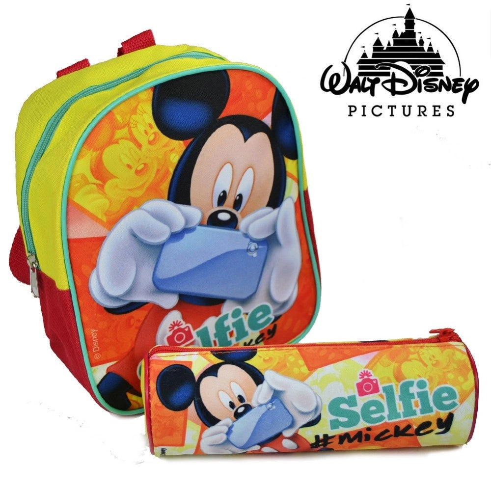 Trade Shop - Zaino Zainetto Asilo Mickey Mouse + Astuccio Topolino Kit Disney Scuola -