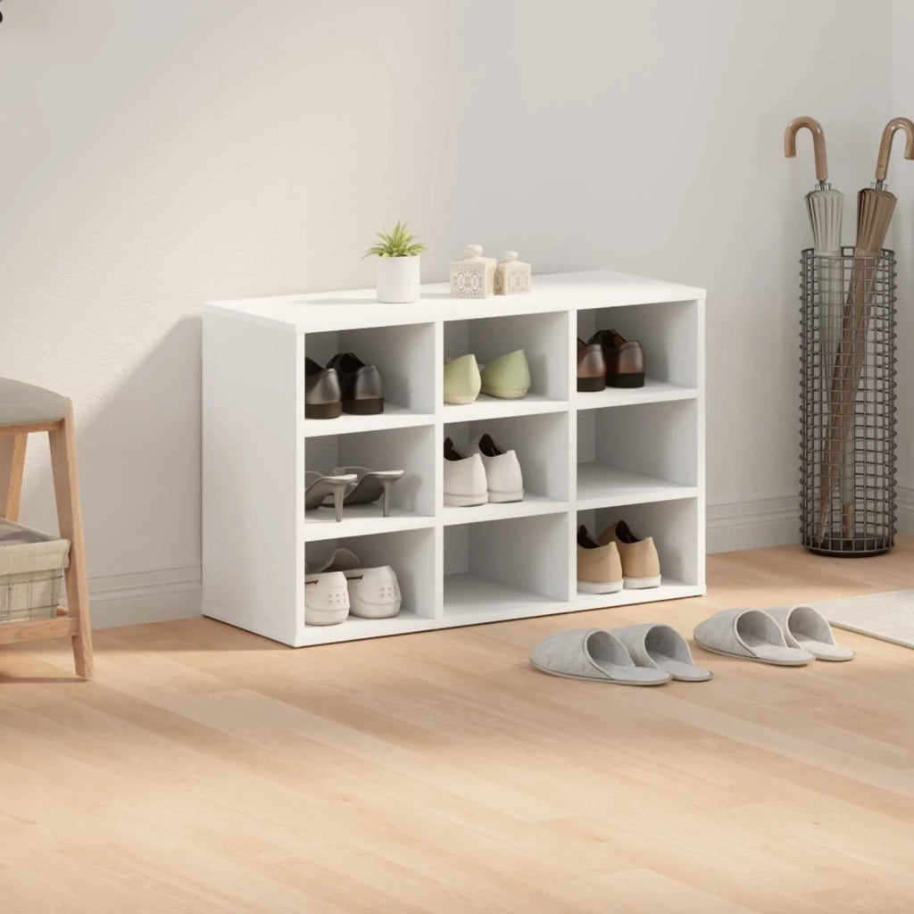 Mobile per scarpe Bianco 77,5 x 30 x 51 cm Legno multistrato 808675