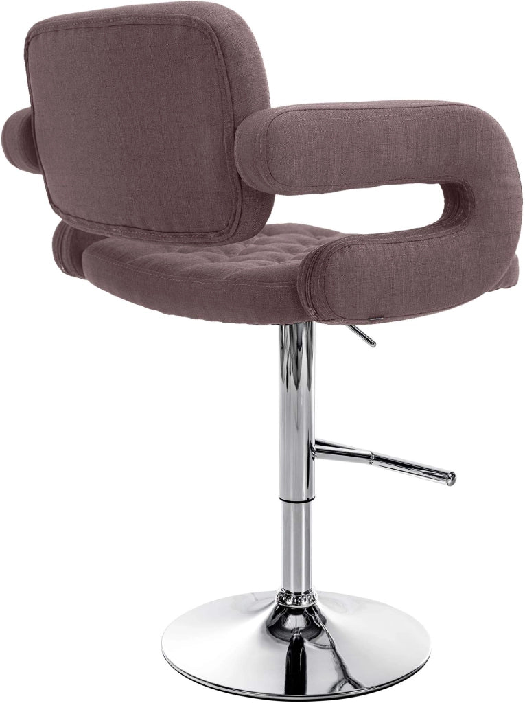 Sgabello Dublin in tessuto marrone,cromo